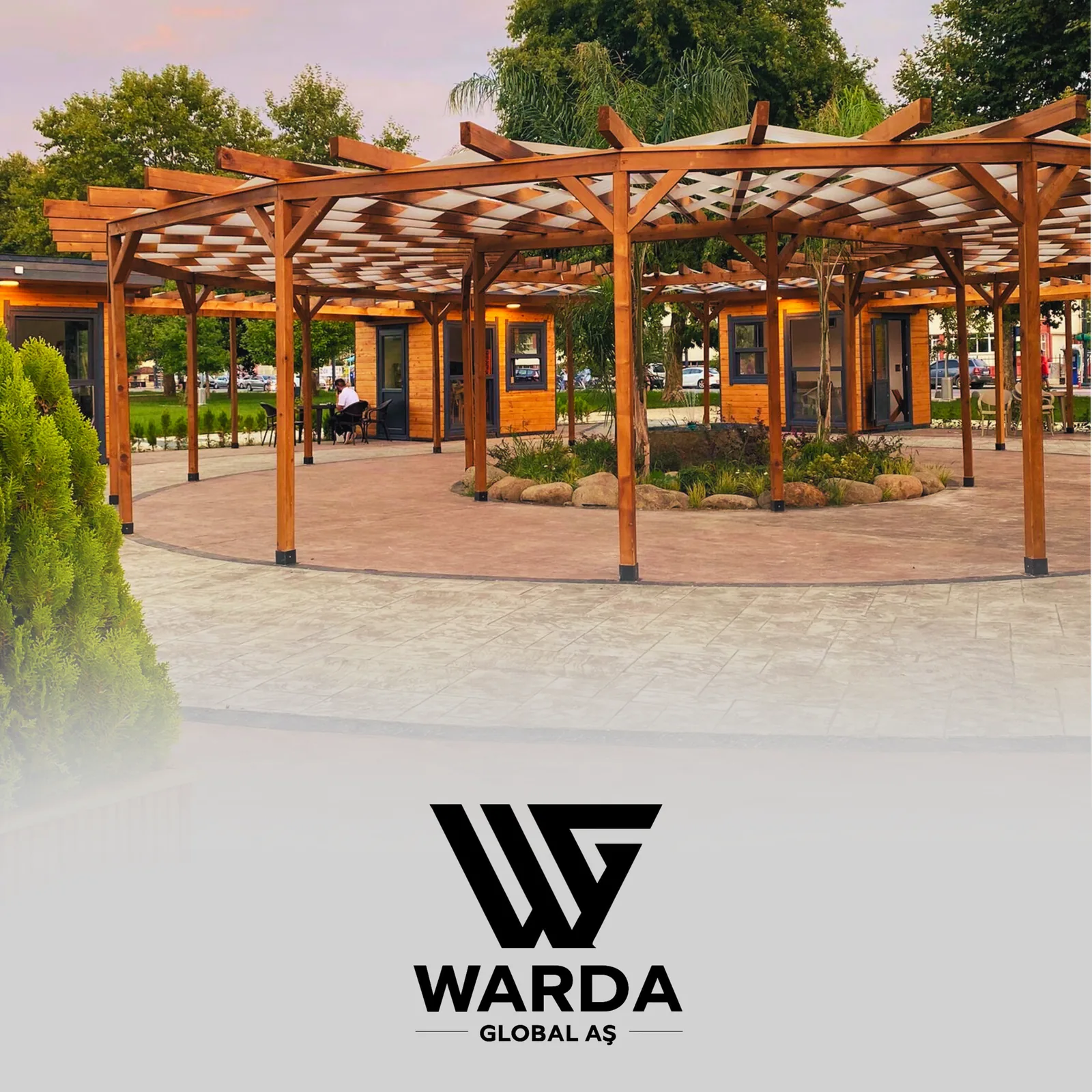 Dairesel Ahşap Pergola